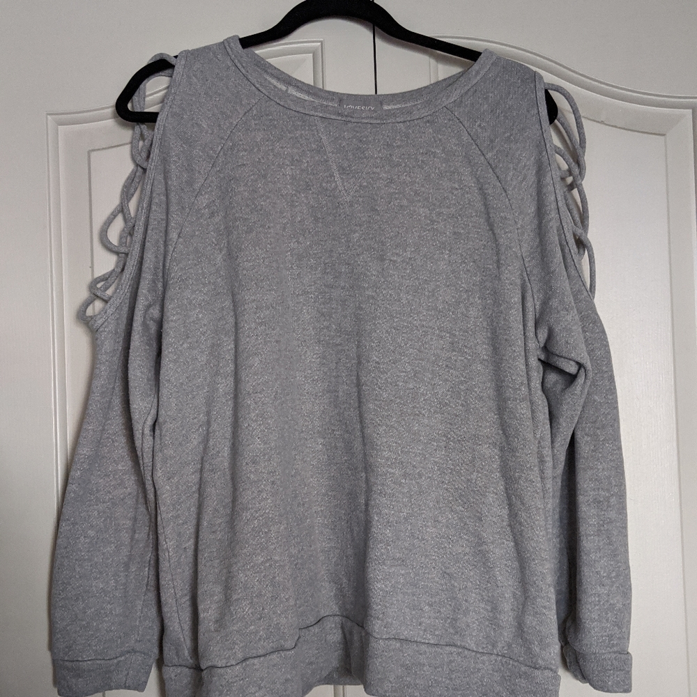Lovesick Grey Longsleeve Shirt with Laced Sleeves